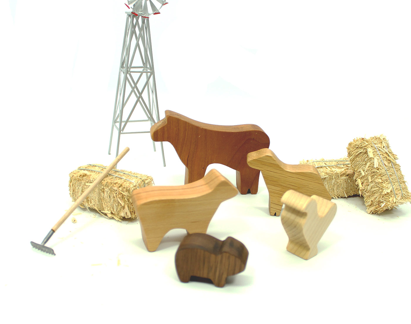 Barnyard in a Bag - Wood Farm Animal Toy Set